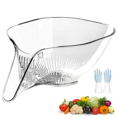 Drain Basket with Spout, Kitchen Sink Strainer Drainage Basket Funnel for Food, Fruit Storage Containers with Colander, Kitchen Accessories Gadgets for Washing Vegetables & Fruits (Mix)