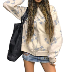 Sumleno Fairy Grunge Clothes Alt Emo Clothing Y2k Zip Up Hoodie Oversized Hooded Sweatshirt Harajuku Aesthetic Jacket