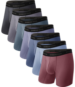 BAMBOO COOL Men's Ultra Breathable Underwear,No Riding Up Boxer Briefs with ComfortFlexible Waistband,Multipack