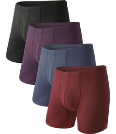 BAMBOO COOL Men's Ultra Breathable Underwear,No Riding Up Boxer Briefs with ComfortFlexible Waistband,Multipack