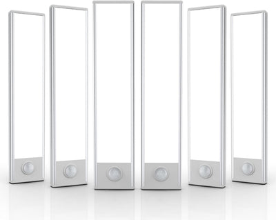 6 Pack Under Cabinet Lights Wireless, 32 LED Motion Sensor Light Indoor Rechargeable Magnetic Closet Lights Battery Operated, Under Counter Lights for Kitchen, Wardrobe, Hallway, Stairs