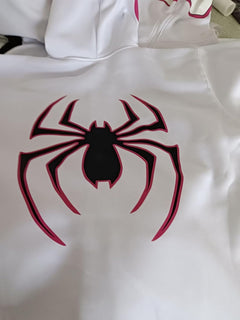 Y2K Spider Print Oversized Hoodie - Unisex Gothic Harajuku Sweatshirt with Spider Zipper Design