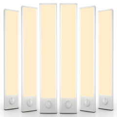 6 Pack Under Cabinet Lights Wireless, 32 LED Motion Sensor Light Indoor Rechargeable Magnetic Closet Lights Battery Operated, Under Counter Lights for Kitchen, Wardrobe, Hallway, Stairs
