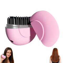 Mini Hair Straightener, Rechargeable Portable Hair Straightener Brush,3-Speed Temperature Control Rechargeable Fast Heating Hot Comb Anti-Scald Shell, Portable Travel for Women (Black)
