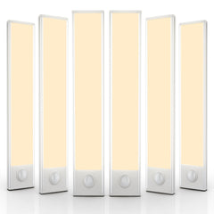 6 Pack Under Cabinet Lights Wireless, 32 LED Motion Sensor Light Indoor Rechargeable Magnetic Closet Lights Battery Operated, Under Counter Lights for Kitchen, Wardrobe, Hallway, Stairs