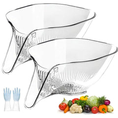 Drain Basket with Spout, Kitchen Sink Strainer Drainage Basket Funnel for Food, Fruit Storage Containers with Colander, Kitchen Accessories Gadgets for Washing Vegetables & Fruits (Mix)