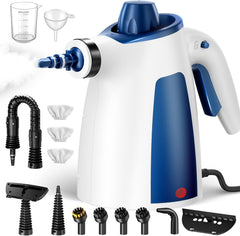 Handheld Steam Cleaner, 230°F Pressurized Steamer with No Water Spitting & Continuous Steam, 350ML Chemical-Free Deep Cleaning for Grease & Grime, 12 Accessories for Grout, Bathroom, Kitchen & Car