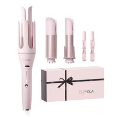 3 in 1 Automatic Curling Iron, Hair Curlers with 3 Curling Barrels (1" - 1.25" - 1.5"), Rotating Curling Iron with 3 Temp, 2-Way Rotation, 10S Fast Heating, Anti-Scald, Dual Voltage, White