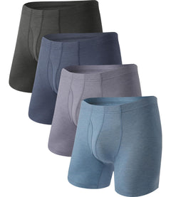 BAMBOO COOL Men's Ultra Breathable Underwear,No Riding Up Boxer Briefs with ComfortFlexible Waistband,Multipack
