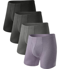 BAMBOO COOL Men's Ultra Breathable Underwear,No Riding Up Boxer Briefs with ComfortFlexible Waistband,Multipack