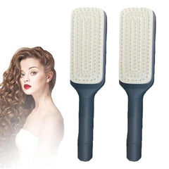 Cleaning Rotating Lifting Comb, Rotate Lifting Self Cleaning Hairbrush for Women, 4 in 1 Self Cleaning Hair Brush, Self-Cleaning Anti-Static Massage Comb (Purple+Grey)