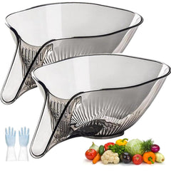 Drain Basket with Spout, Kitchen Sink Strainer Drainage Basket Funnel for Food, Fruit Storage Containers with Colander, Kitchen Accessories Gadgets for Washing Vegetables & Fruits (Mix)
