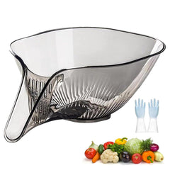 Drain Basket with Spout, Kitchen Sink Strainer Drainage Basket Funnel for Food, Fruit Storage Containers with Colander, Kitchen Accessories Gadgets for Washing Vegetables & Fruits (Mix)
