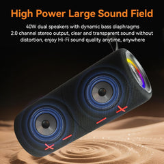 2 in 1 Magnetic Dual Splittable Bluetooth Speaker, 40W Portable Wireless Speakers with Deep Bass, IPX6 Waterproof, Bluetooth 5.3, 24H Playtime, 360° Stereo Sound for Home, Outdoor, Party, Travel