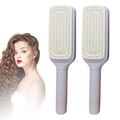 Cleaning Rotating Lifting Comb, Rotate Lifting Self Cleaning Hairbrush for Women, 4 in 1 Self Cleaning Hair Brush, Self-Cleaning Anti-Static Massage Comb (Purple+Grey)