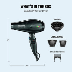 BaBylissPRO Nano Titanium Italian Portofino Hair Dryer - Professional 2000 Watt Blow Dryer