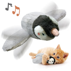 Cat Toys, Flapping Wings Sparrow, No Flying, Chirping Bird Interactive Catnip Toy for Kitten or Small Dogs, Touch Activated, Rechargeable