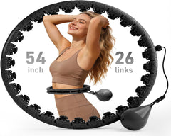 Weighted Hula Infinity Fitness Hoop for Adult Weight Loss, 2 in 1 Smart Fitness Workout Hula Circle Hoops with 26/28 Detachable Knots, Exercise Fit Hoop Suitable for Women and Beginners