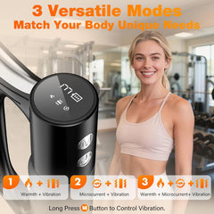 Electric Heated Muscle Scraper Tool, 3-in-1 Multifunctional Fascia Knife Massage with Heat & Vibration, Portable Smart LED Electric Gua Sha Massage Tool for Full Body Relax