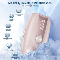 Laser Hair Removal IPL Hair Removal Device for Women & Men,Safe At-Home 5℃ Ice-Cooling,Painless & Long-Lasting Results,86% Less Hair In 3 Weeks for Full Body & Face,Bikini Line,Manual & Auto Mode