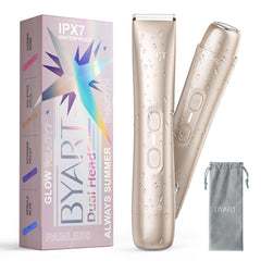BYART Bikini Trimmer for Women Dual Head – IPX7 Waterproof & Painless Electric Razors for Pubic Hair, Face, Legs, Underarms – Portable Cordless Shaver with Fast Charging, Self Care Gifts for Women