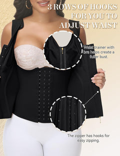 SHAPSHE Waist Trainer Corset for Women Tummy Control Workout Sport Girdle Hourglass Cincher Body Shaper Postpartum with Bra