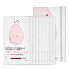 CANDORLOV Overnight Collagen Lifting Face Mask 5 Sheets, Korean Face Lifting Deep Hydrogel Mask for Glass Skin, Anti-Aging with PDRN, Hyaluronic Acid for Elasticity, Firmness