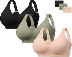habibee Jelly Push Up Bra for Women Plus Size Wireless Full Coverage Bra for Large Breast, Seamless Everyday Bralette 32D-46E