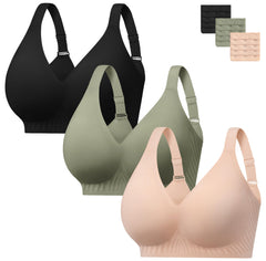 habibee Jelly Push Up Bra for Women Plus Size Wireless Full Coverage Bra for Large Breast, Seamless Everyday Bralette 32D-46E
