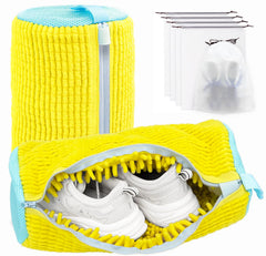 Shoe Washing Machine Bag,Laundry Shoe Bag for Washer and Dryer,Reusable Shoe Cleaning Bag for Sneakers,Tennis Shoes,With Self-locking Zipper, Microfiber Inside,Include Shoe Bag (Pro Yellow - 1 Pack)