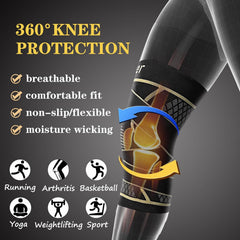Copper Knee Braces with Strap for Knee Pain Women and Men(2 Pack), Knee Compression Sleeve for Arthritis, ACL, Meniscus Tear, Joint Pain Relief, Knee Support for Working, Running, Weightlifting(XL)