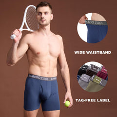 BAMBOO COOL Men's Ultra Breathable Underwear,No Riding Up Boxer Briefs with ComfortFlexible Waistband,Multipack