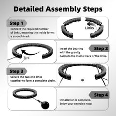 Weighted Hula Infinity Fitness Hoop for Adult Weight Loss, 2 in 1 Smart Fitness Workout Hula Circle Hoops with 26/28 Detachable Knots, Exercise Fit Hoop Suitable for Women and Beginners