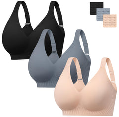 habibee Jelly Push Up Bra for Women Plus Size Wireless Full Coverage Bra for Large Breast, Seamless Everyday Bralette 32D-46E