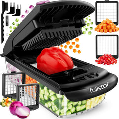 Fullstar Pro Original Vegetable Chopper - Chopper and Spiralizer - Food Chopper with Container, Fruit Cutter, Onion Dicer - All-in-One Prep Tool - Kitchen Gadgets and Gifts (4 in 1, White)