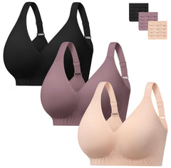 habibee Jelly Push Up Bra for Women Plus Size Wireless Full Coverage Bra for Large Breast, Seamless Everyday Bralette 32D-46E