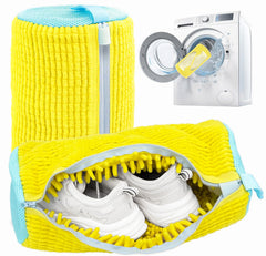 Shoe Washing Machine Bag,Laundry Shoe Bag for Washer and Dryer,Reusable Shoe Cleaning Bag for Sneakers,Tennis Shoes,With Self-locking Zipper, Microfiber Inside,Include Shoe Bag (Pro Yellow - 1 Pack)