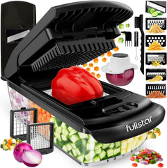 Fullstar Pro Original Vegetable Chopper - Chopper and Spiralizer - Food Chopper with Container, Fruit Cutter, Onion Dicer - All-in-One Prep Tool - Kitchen Gadgets and Gifts (4 in 1, White)