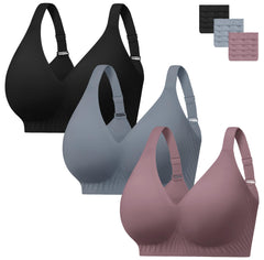 habibee Jelly Push Up Bra for Women Plus Size Wireless Full Coverage Bra for Large Breast, Seamless Everyday Bralette 32D-46E