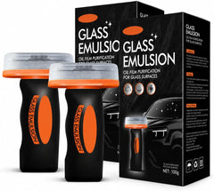 Glass Oil Film Remover for Car, 100ml Roll-On Glass Compound with Cleaning Board, Removes Oil Film & Smudges, Improve Windshield Clarity for Safe Driving