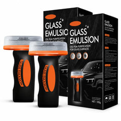 Glass Oil Film Remover for Car, 100ml Roll-On Glass Compound with Cleaning Board, Removes Oil Film & Smudges, Improve Windshield Clarity for Safe Driving