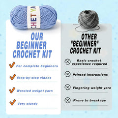 Cosminy 8Pcs Crochet Kit for Beginners, DIY Craft for Adults and Kids, Great Gift for Crochet Lovers, Crocheting Animal Kits with Step by Step Videos,Yarn,Crochet Hook,Birthday Holiday Gift