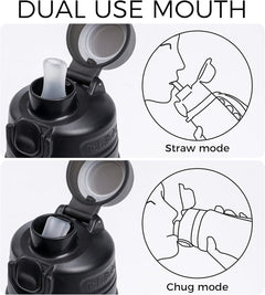 TakeToday Collapsible Water Bottles 21oz (600mL), Foldable Platinum Silicone Travel Water Bottle with Straw & Carry Strap, Leak-Resistant Screw Lid, Wide Mouth, BPA-Free for Hiking, Camping, Travel
