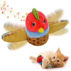 Cat Toys, Flapping Wings Sparrow, No Flying, Chirping Bird Interactive Catnip Toy for Kitten or Small Dogs, Touch Activated, Rechargeable