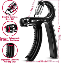 FitBeast Grip Strengthener Forearm Strengthener Hand Grips Strengthener Kit - 5 Pack Adjustable Resistance