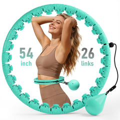 Weighted Hula Infinity Fitness Hoop for Adult Weight Loss, 2 in 1 Smart Fitness Workout Hula Circle Hoops with 26/28 Detachable Knots, Exercise Fit Hoop Suitable for Women and Beginners