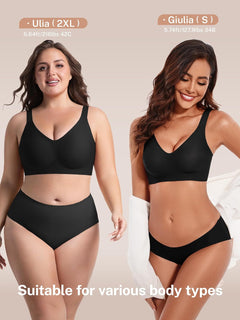 habibee Jelly Push Up Bra for Women Plus Size Wireless Full Coverage Bra for Large Breast, Seamless Everyday Bralette 32D-46E