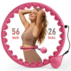 Weighted Hula Infinity Fitness Hoop for Adult Weight Loss, 2 in 1 Smart Fitness Workout Hula Circle Hoops with 26/28 Detachable Knots, Exercise Fit Hoop Suitable for Women and Beginners