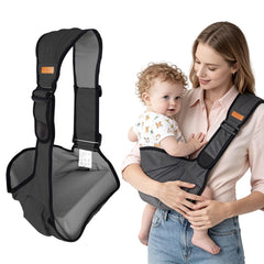 Baby Sling Carrier for Toddler, Baby Side Carrier with Detachable Seat Cushion, Lightweight Toddler Carrier Fits 9–48 Months, Adjustable Shoulder Strap, One Size Fits All Parents (Black)