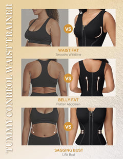 SHAPSHE Waist Trainer Corset for Women Tummy Control Workout Sport Girdle Hourglass Cincher Body Shaper Postpartum with Bra